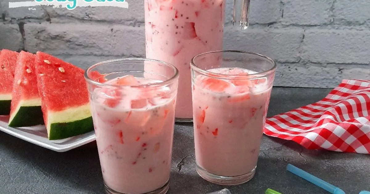 Resep Es Semangka Susu Bermodal Tiga Bahan Saja 2 es semangka