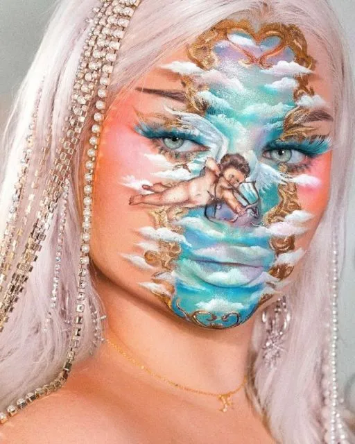 8 Potret Face Painting dengan Ilusi yang Super Unik ala Sarina Nexie 11 face painting Sarina Nexie