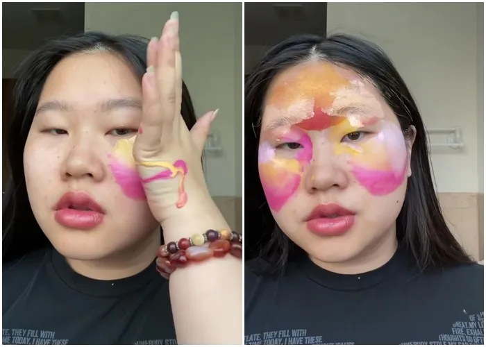 9 Potret Makeup Unik dari Tetesan Cat Wajah ala MUA @sunshinethebee. Stunning! 10 Makeup bertema sunset