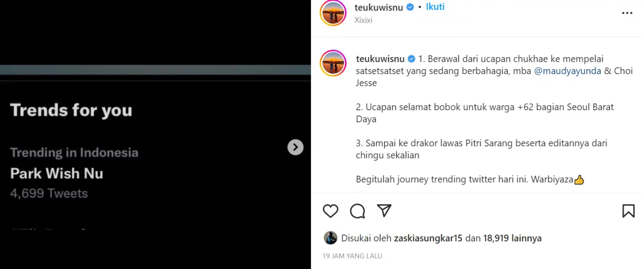 Reaksi Teuku Wisnu Usai Nama Park Wish Nu dan Boo Shi Ren Jadi Trending Topik Twitter 2 Teuku Wisnu