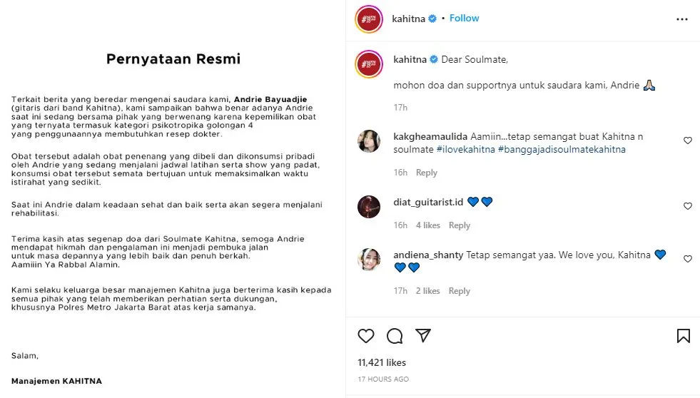 Kahitna Rilis Pernyataan Resmi Usai Andrie Bayuajie Ditangkap Kasus Narkoba 4 Gitaris Kahitna terjerat narkoba