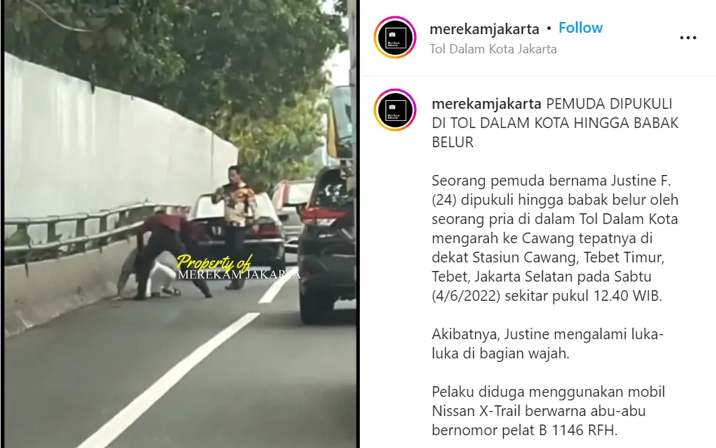 Viral Video Pria Dipukuli di Tol, Korban Ternyata Adik Verlita Evelyn 3
