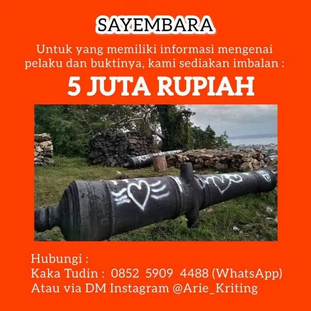 Arie Kriting Temukan Pelaku Vandalisme di Situs Bersejarah Lewat Sayembara 3