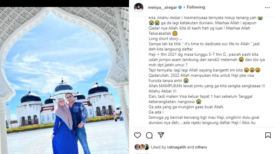 Meisya Siregar Berangkat Haji Mendadak, Ungkap Syukur Tak Jadi Tunggu 7 Tahun 3 Meisya Siregar berangkat haji mendadak