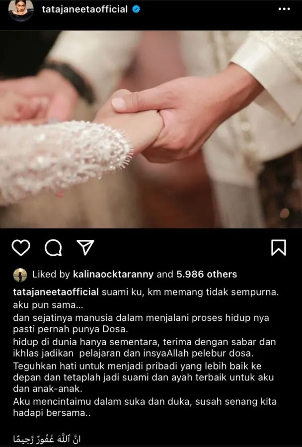 Brotoseno Dipecat Tidak Hormat, Tata Janeeta: Susah Senang Kita Hadapi Bersama 3