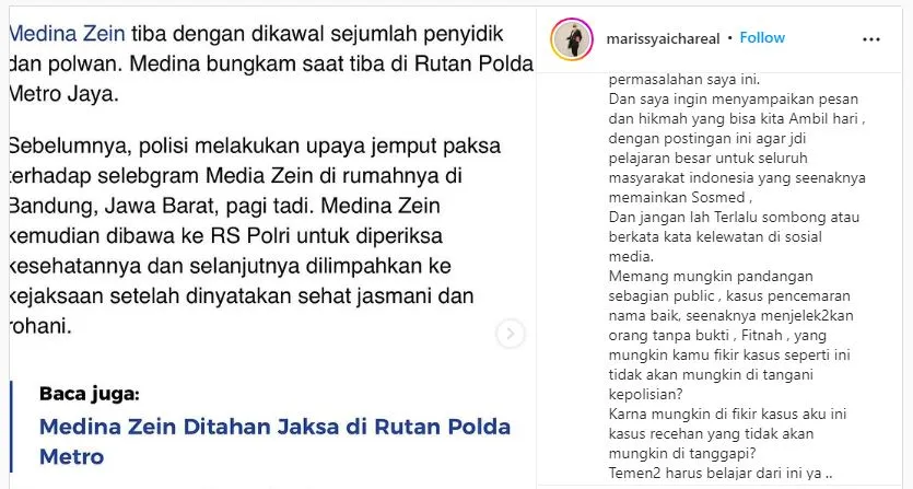 Medina Zein Akhirnya Dijemput Paksa Polisi, Potretnya Pakai Rompi Tahanan Jadi Sorotan 6 Medina zein dijemput paksa polisi