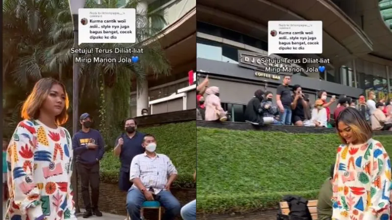 Marion Jola Akhirnya Datangi Kurma Citayam Fashion Week Usai Viral Dibilang Mirip 4 Marion Jola temui Kurma Citayam