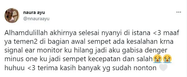 Naura Ayu Minta Maaf dan Beri Penjelasan Soal Kesalahan saat Nyanyi di Istana 3 Naura ayu di istana