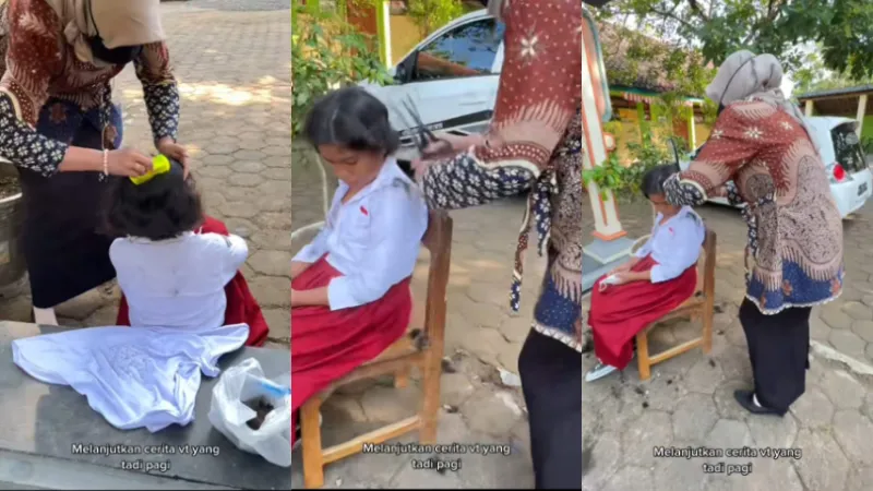 Cerita Haru Guru SD yang Viral karena Bersihkan Ratusan Kutu Rambut Seorang Siswa 3 Guru SD bersihkan kutu siswa