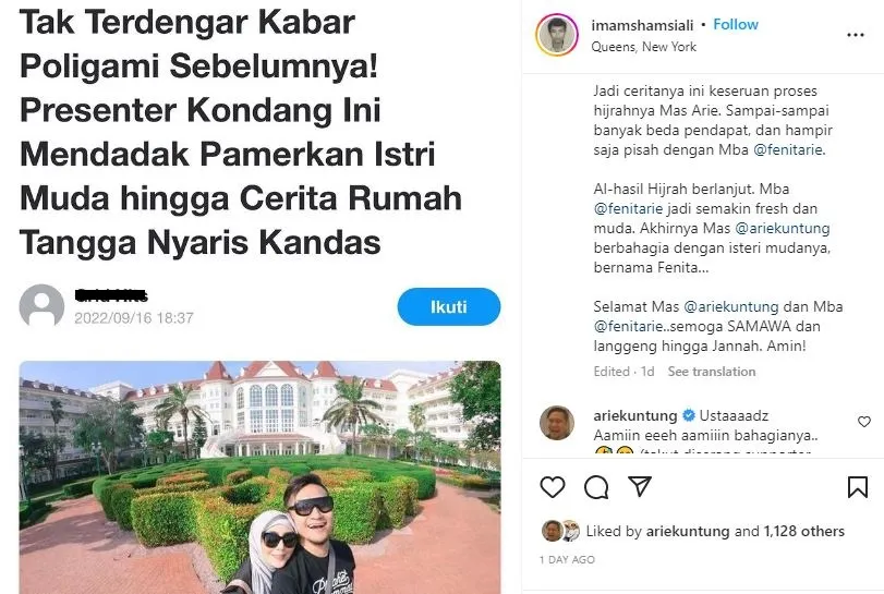 Arie Untung Beri Respons Lucu Usai Heboh Isu Poligami, Gara-gara Headline Berita Ngawur 4 Arie Untung isu poligami