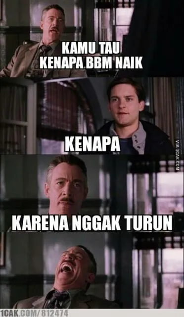 Kumpulan 11 Meme Merespons BBM Naik, Kocak sih tapi kok Bikin Sedih~ 17 Meme BBM naik