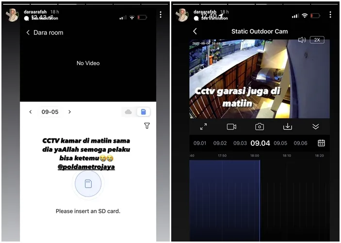 Brankas Dara Arafah Dicuri Mantan ART, CCTV Sempat Dimatikan 5 CCTV rumah dimatikan pelaku