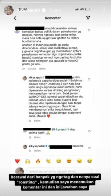 Kiky Saputri Tanggapi Soal Mamat Alkatiri Roasting Politikus Sampai Dilaporkan ke Polisi 4 Kiky Saputri Mamat Alkatiri