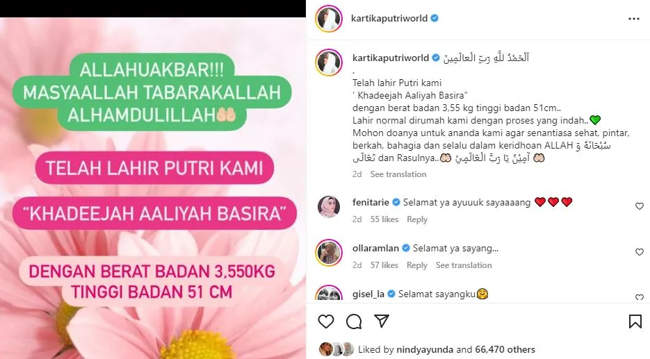 Cerita Kartika Putri Nekat Melahirkan Anak Kedua di Rumah, Meski Tak Diizinkan Dokter 4 Kartika putri melahirkan