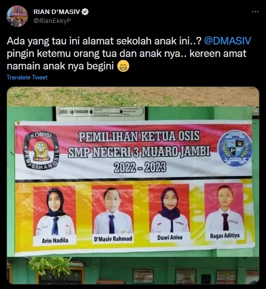 D'Masiv Berhasil Hubungi Bocah Bernama D'Masiv Rahmad, Sang Ibu Rupanya Penggemar Sejak Lama 4 D'Masiv Rahmad siswa SMPN 3 Muaro Jambi