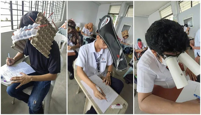 Dosen ini Wajibkan Mahasiswa Pakai Topi Anti Nyontek Saat Ujian, Malah Dibikin Kreasi Unik! 3 Topi anti nyontek