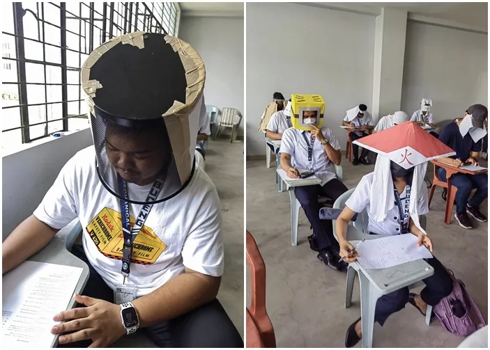 Dosen ini Wajibkan Mahasiswa Pakai Topi Anti Nyontek Saat Ujian, Malah Dibikin Kreasi Unik! 4 Topi anti nyontek