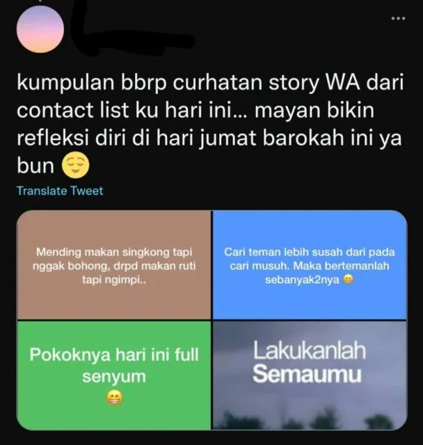 Postingan Story WA ini Dijamin Nggak Bikin Insecure, Justru Mewakili Keresahan Banyak Orang 22 Refleksi diri