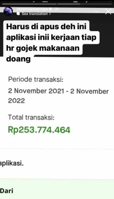 Amanda Manopo Ungkap Alasan Habiskan Rp 253 Juta Hanya untuk Beli Makanan di Aplikasi Online 3 Total pengeluaran Amanda Manopo
