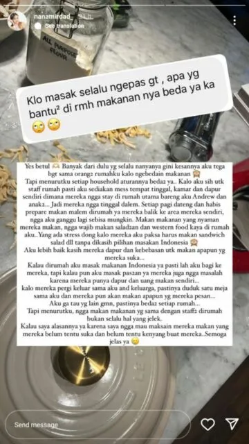 Disindir Bedakan Makanan ART, Nana Mirdad Berikan Penjelasan Panjang Lebar 4 Alasan Nana Mirdad bedakan makanan dengan ART