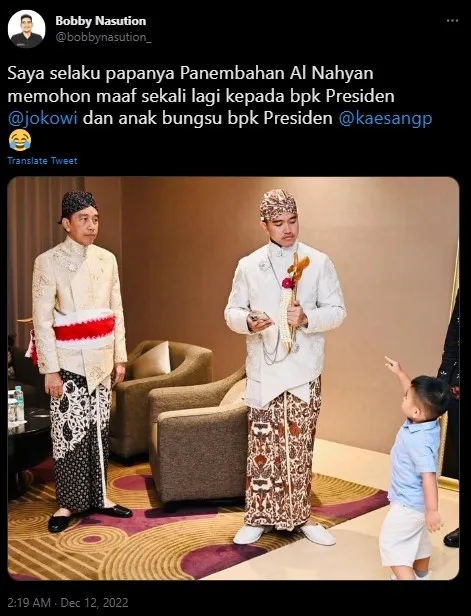 Al Nahyan Pakai Kutang di Nikahan Kaesang-Erina, Berujung Diedit agar Berbeskap di Foto Keluarga 6 Bobby Nasution minta maaf