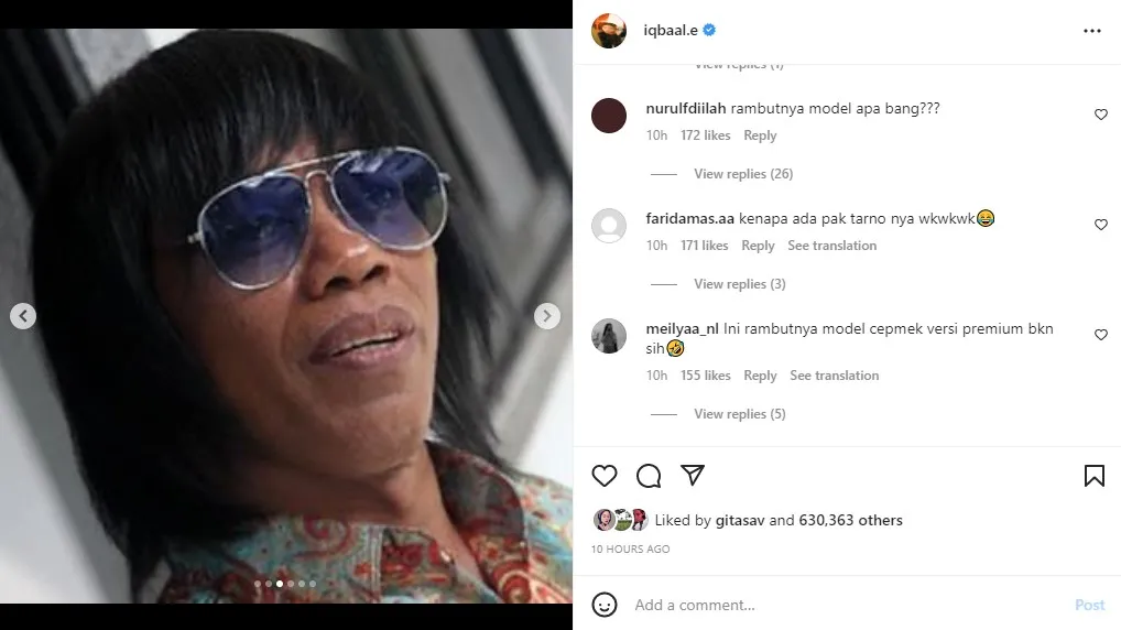 Iqbaal Ramadhan Tampil dengan Gaya Rambut Baru, Warganet: Pak Tarno Pas Masih Muda 4 Gaya rambut Iqbaal disebut mirip Pak Tarno