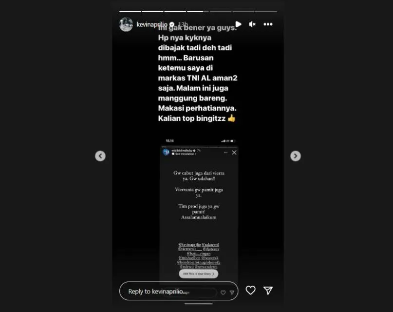 Widy Mendadak Umumkan Cabut dari Vierratale, Kevin Aprilio Beri Bantahan 4 rumor widy keluar dari Vierratale