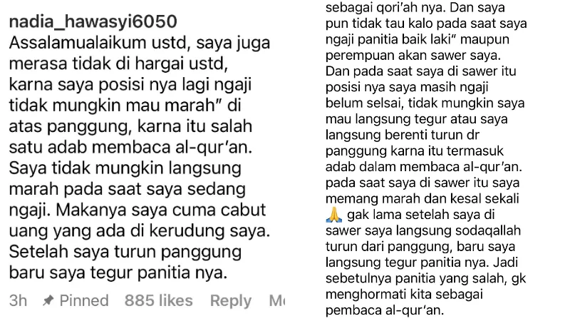Viral Video Qariah Nadia Hawasyi Disawer Jemaah saat Baca Al-Qur'an. MUI Beri Kecaman! 4 Qariah disawer