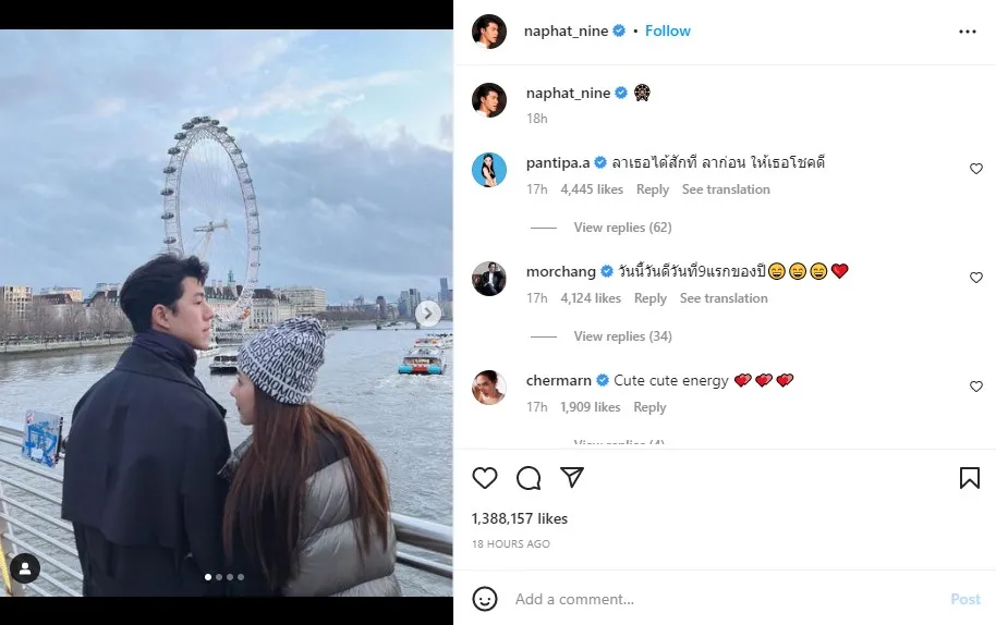 Nine Naphat dan Baifern Pimchanok Kompak Bagikan Momen Liburan Bareng, Bikin Fans Heboh! 4 Unggahan Nine Naphat bersama Braifen