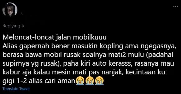 12 Pengalaman Warganet Belajar Naik Mobil Manual. Niat dan Tekad aja Ternyata Nggak Cukup! 14 Kaki kram