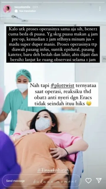 Cerita Tasya Kamila Melahirkan Anak Kedua dengan Metode ERACS, Alami Alergi dan Pemulihan Lambat 5 Cerita Tasya Kamila melahirkan dengan metode ERACS