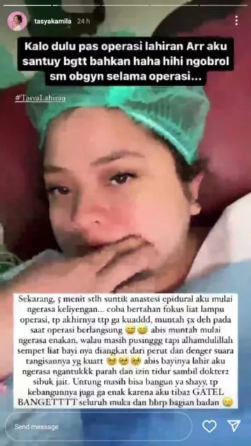 Cerita Tasya Kamila Melahirkan Anak Kedua dengan Metode ERACS, Alami Alergi dan Pemulihan Lambat 6 Cerita Tasya Kamila melahirkan dengan metode ERACS | Credit: Instagram @tasyakamila