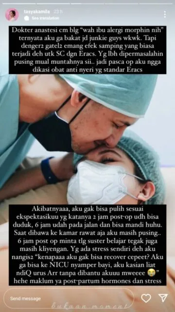 Cerita Tasya Kamila Melahirkan Anak Kedua dengan Metode ERACS, Alami Alergi dan Pemulihan Lambat 7 Cerita Tasya Kamila melahirkan dengan metode ERACS | Credit: Instagram @tasyakamila