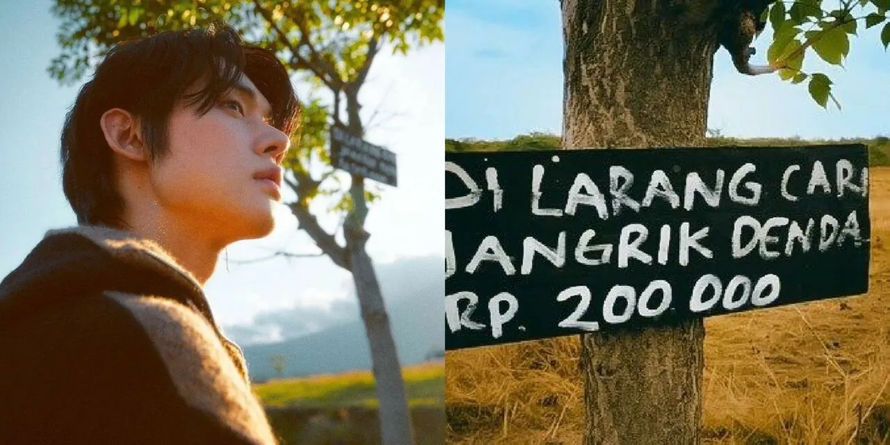 Viral Foto Yeonjun TXT Pose di Dekat Papan Larangan Cari Jangkrik di Indonesia 3