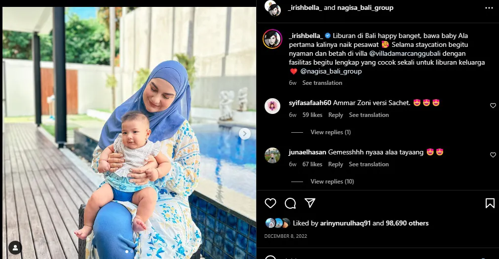 Ganti Nama Anak Kedua Hingga 3 kali, Irish Bella Ungkap Alasan di Baliknya 4 Irish Bella bersama putrinya