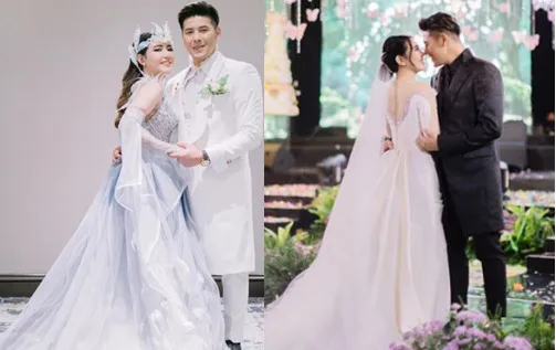 Inspirasi Gaun Pengantin Unik ala Seleb Indonesia. Mulai dari yang Modern sampai Vintage 8 Gaun pengantin Via Vallen