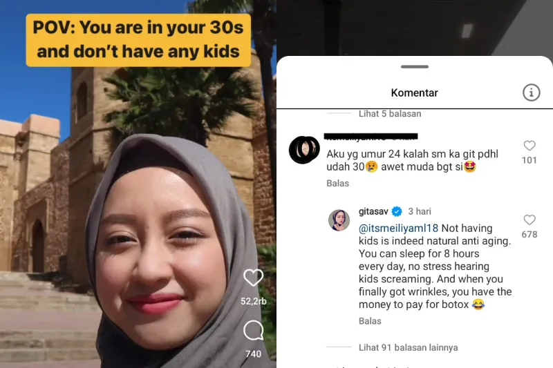 Gitasav Ungkap Pendapat Tak Punya Anak Bikin Awet Muda, Berujung Pro dan Kontra 3 Gitasav childfree
