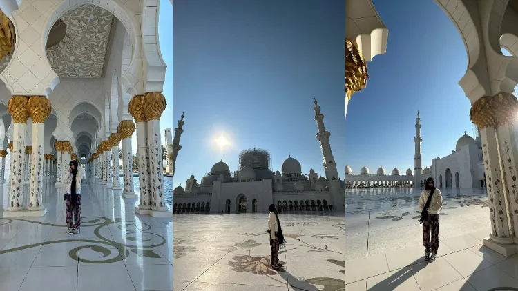 Jennie BLACKPINK Kunjungi Masjid di Abu Dhabi, Gayanya Pakai Pashmina Hitam Disorot 3 Jennie berkunjung ke Masjid Agung Syekh Zayed