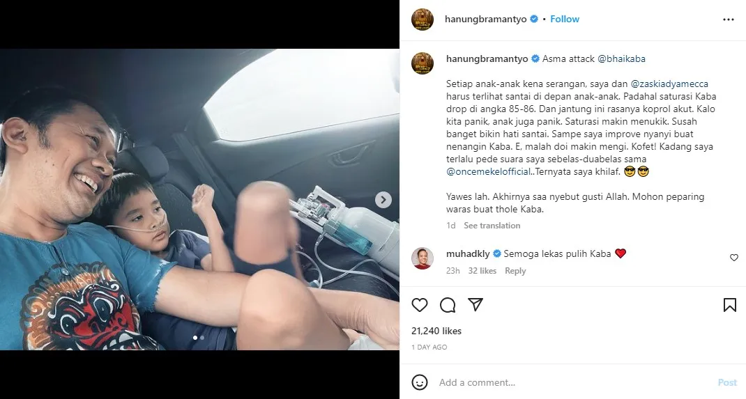 Anak Zaskia Adya Mecca dan Hanung Bramantyo Masuk ICU, Divonis Idap Bronkitis 3 Kaba dilarikan ke rumah sakit karena terserang asma