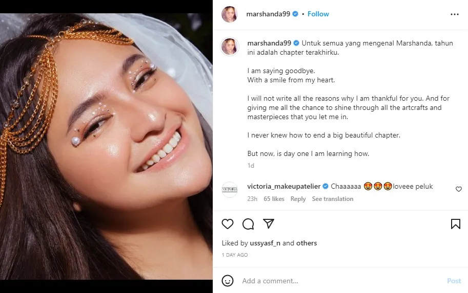 Marshanda Tulis Salam Perpisahan, Ingin Buka Lembaran Baru dalam Hidup yang Lebih Damai 2 Marshanda ungkap pesan perpisahan