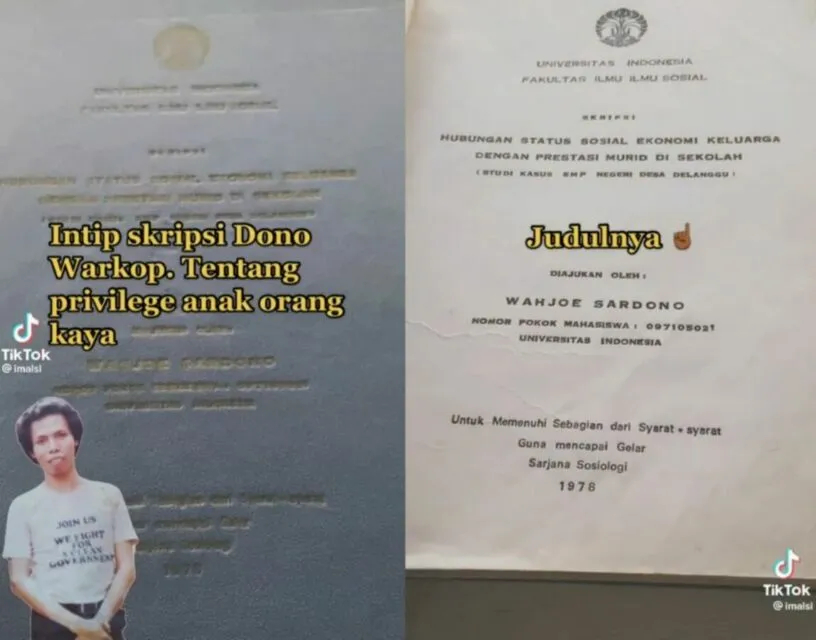 Skripsi Dono Warkop DKI Soal Privilege Viral di TikTok, Ucapan Terima Kasih Jadi Sorotan 5 Skripsi Dono Warkop DKI