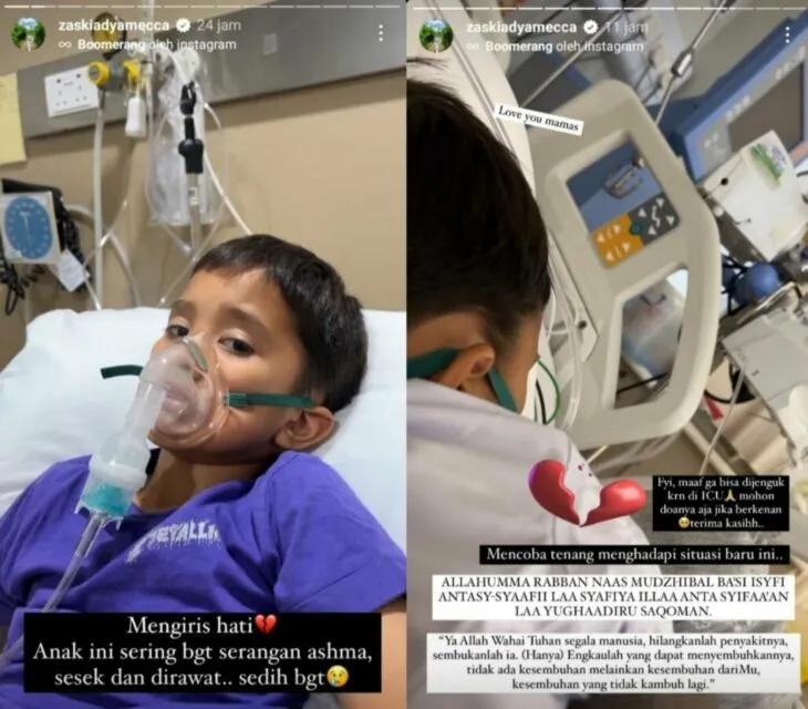 Anak Zaskia Adya Mecca dan Hanung Bramantyo Masuk ICU, Divonis Idap Bronkitis 4 Bhai Kaba terbaring lemah di ruang ICU