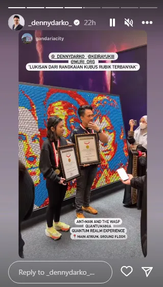 Denny Darko Cetak Rekor MURI, Rangkai Lukisan Wajah Pemeran Ant-Man dari Ribuan Rubik 2 Denny Darko