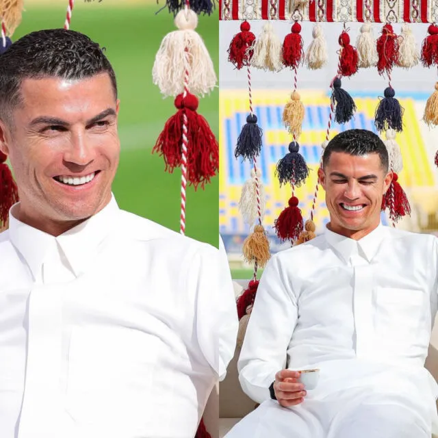 Penampilan Ronaldo Pakai Gamis dan Bawa Pedang Curi Perhatian, Warganet: Syekh CR7 2 Ronaldo pakai gamis