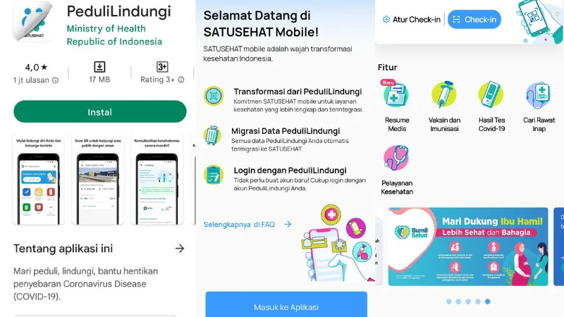 PeduliLindungi Resmi Bertransformasi ke SATUSEHAT, Simak Cara Perbaruinya! 3 Satu sehat mobile