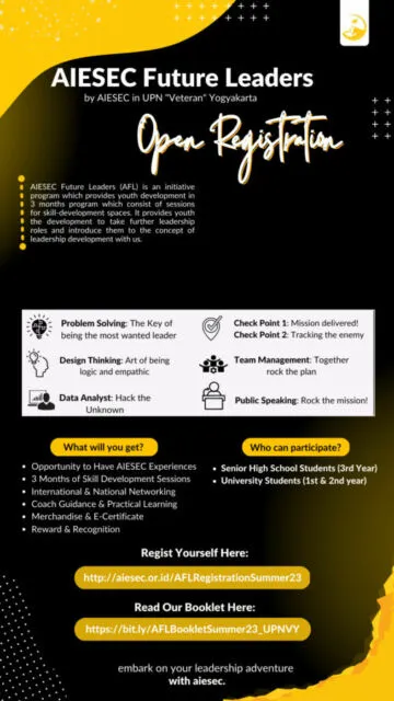 Pengen Ikut Program Pengembangan Diri yang Udah Include Semuanya? Yuk Join AIESEC Future Leaders! 1