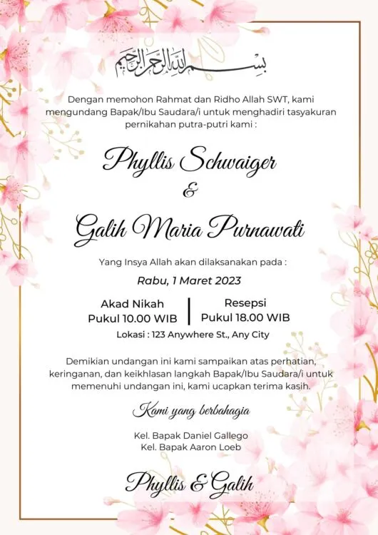 Contoh Kata-Kata Undangan Pernikahan, Singkat Namun Berkesan 11