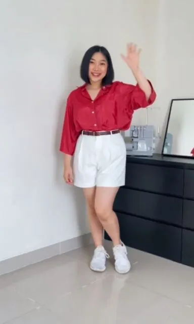 8 Inspirasi Outfit 17 Agustus, Siap-Siap Jadi Pusat Perhatian di Hari Kemerdekaan 15 red euka silk shirt