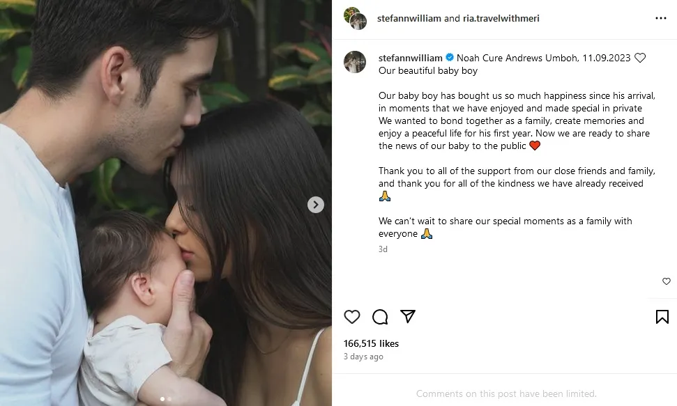 Stefan William Diam-Diam Punya Anak Lagi, Baru Ungkap ke Publik 1 Tahun Kemudian 3