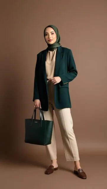 Baju Hijau Botol Cocok dengan 7 Warna Jilbab Ini, Bikin Kamu Tampil Fashionable! 10 perpaduan warna hijau botol yang bagus untuk kerja
